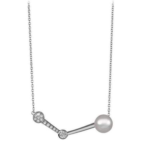 Silver Cat Stylový stříbrný náhrdelník se zirkony a perlou SC337 stříbro 925/1000