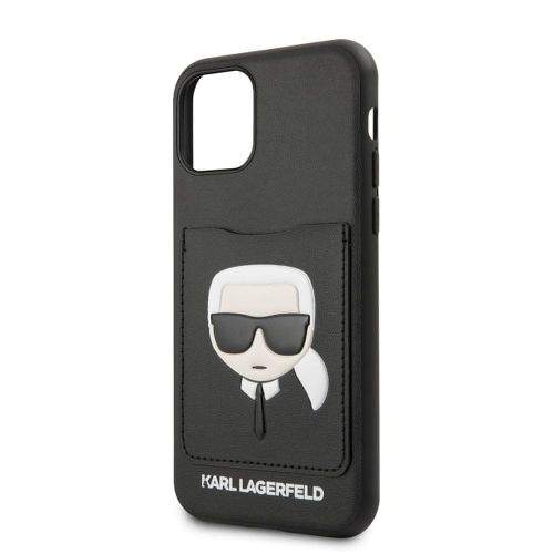 Karl Lagerfeld CardSlot Kryt pro iPhone 11 Black (EU Blister) (KLHCN61CSKCBK)