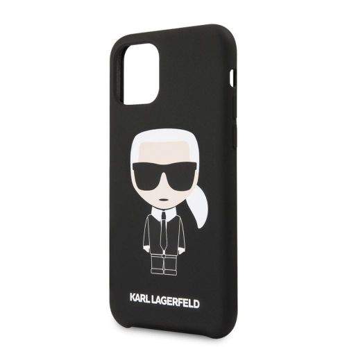 Karl Lagerfeld Iconic Silikonvý Kryt pro iPhone 11 Pro Max Black (EU Blister) (KLHCN65SLFKBK)