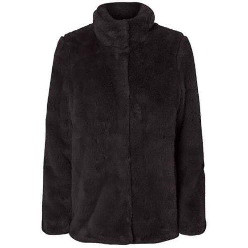 Vero Moda Dámský kabát VMMINK FAUX FUR JACKET Black (Velikost S)