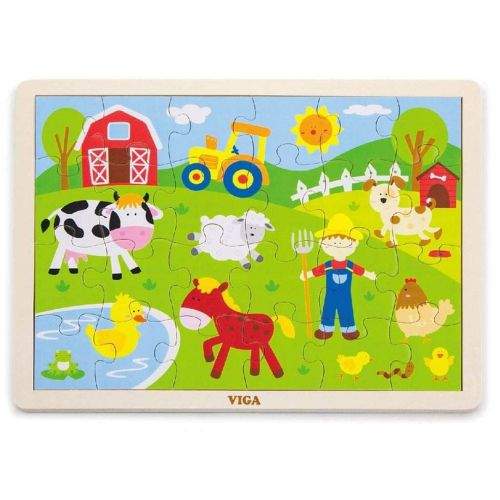 Viga Dětské dřevěné puzzle Viga Farma