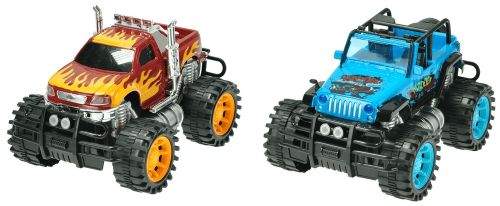 Mikro hračky Auto 2 ks monster + buggy 25 cm na setrvačník