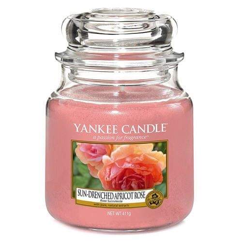 Yankee Candle Svíčka ve skleněné dóze , Vyšisovaná meruňková růže, 410 g