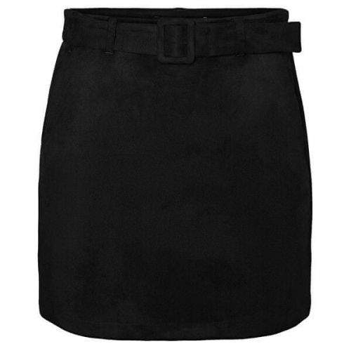 Vero Moda Dámská sukně VMCHILI FAUX SUEDE HW SHORT SKIRT Black (Velikost XS)