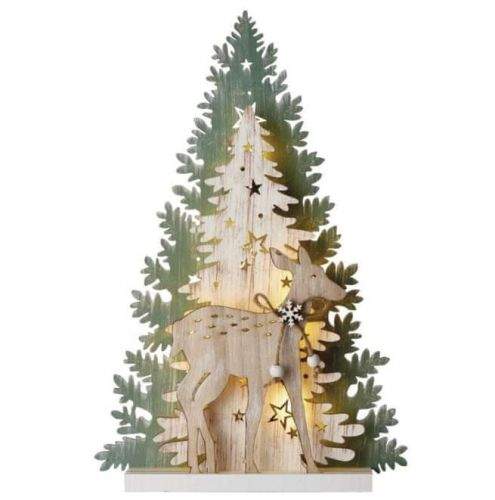 Emos LED vánoční stromek, 23 cm, 2× AA, vnitřní, teplá bílá, časovač