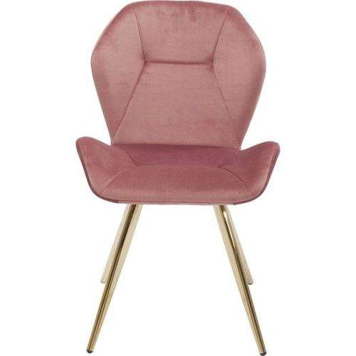 KARE Růžová čalouněná jídelní židle Viva