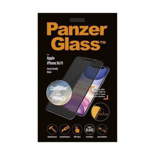 PanzerGlass Edge-to-Edge Privacy pro Apple iPhone Xr/11 černé s CamSlider, P2668