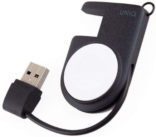 UNIQ Přenosná magnetická bezdrátová nabíječka pro Apple Watch s vestavěným USB (UNIQ-COVE-BLACK)