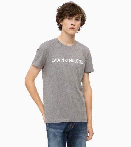 Calvin Klein Pánské tričko OU36 šedá - Calvin Klein šedá M
