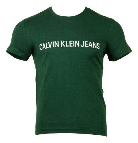 Calvin Klein Pánské tričko OU53 tmavě zelená - Calvin Klein tmavě zelená S