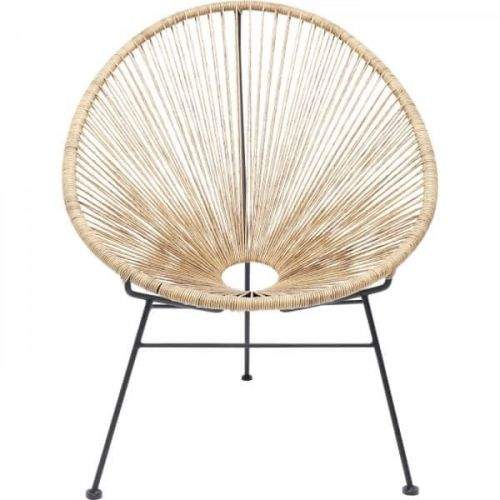 KARE Béžová židle s výpletem Spaghetti Nature