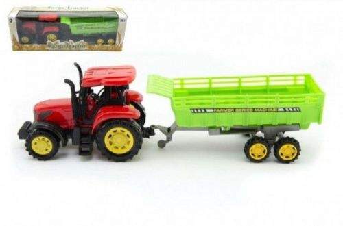 Teddies Traktor s vlekem plast 35cm na setrvačník