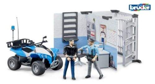 Bruder 62730 BWORLD Policejní stanice s figurkami a čtyřkolkou