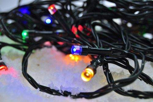 Solight Solight LED venkovní vánoční řetěz, 100 LED, 10m, přívod 3m, 8 funkcí, časovač, IP44, vícebarevný 1V101-M