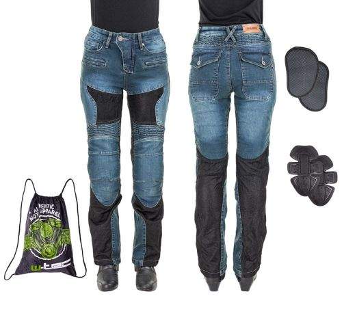 W-TEC Dámské moto jeansy Bolftyna - barva modro-černá, velikost XS