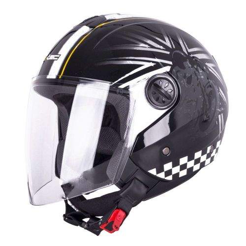 W-TEC Otevřená helma FS-715B Union Black - barva černá s grafikou, velikost XS (53-54)