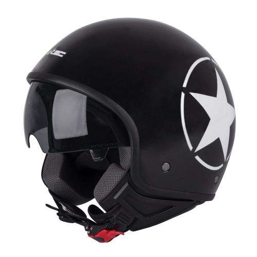W-TEC Helma na skútr FS-710S Revolt Black - barva Černá s hvězdou, velikost XS (53-54)
