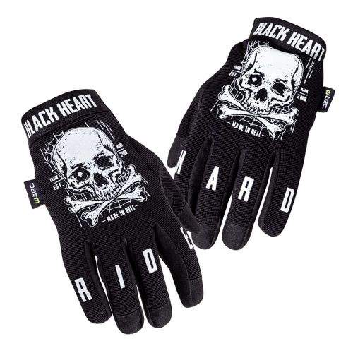 W-TEC Moto rukavice Web Skull - barva černá, velikost S