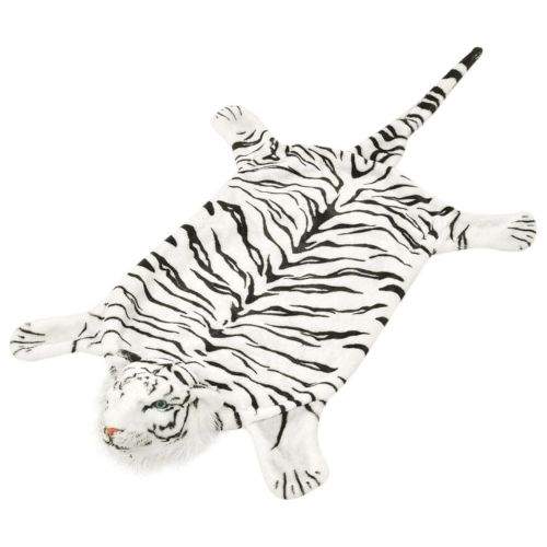 shumee Plyšový koberec tygr 144 cm bílý