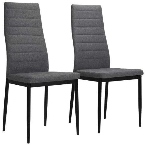shumee Jídelní židle 2 ks světle šedé textil