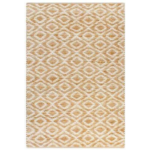 shumee Ručně tkaný kusový koberec z juty 120 x 180 cm přírodní a bílý