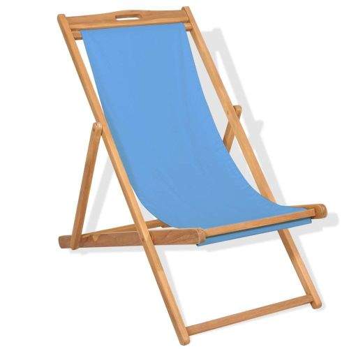 shumee Kempingová židle teakové dřevo 56 x 105 x 96 cm modrá