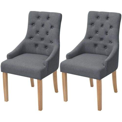 shumee Jídelní židle 2 ks tmavě šedé textil