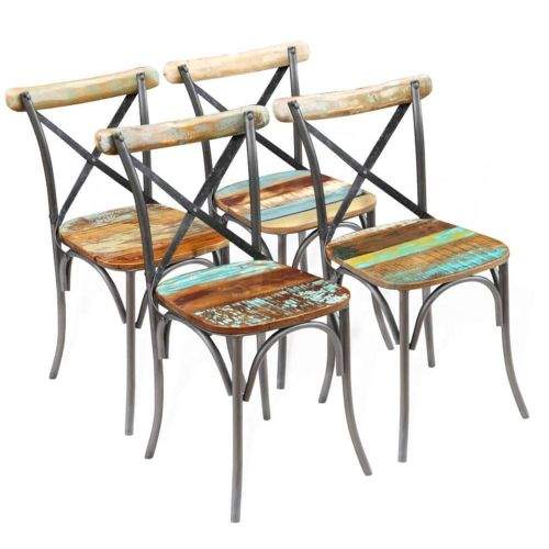 shumee Jídelní židle 4 ks masivní recyklované dřevo