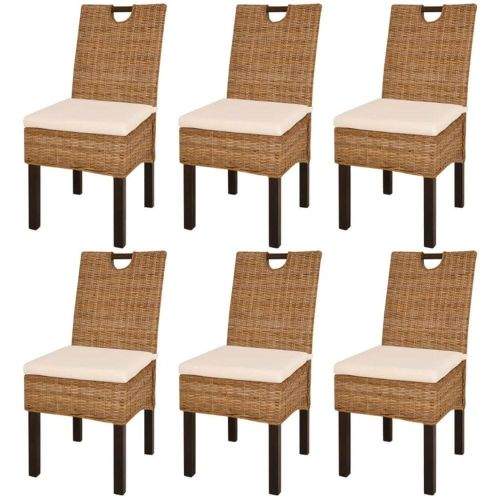 shumee Jídelní židle 6 ks ratan kubu a mangovníkové dřevo