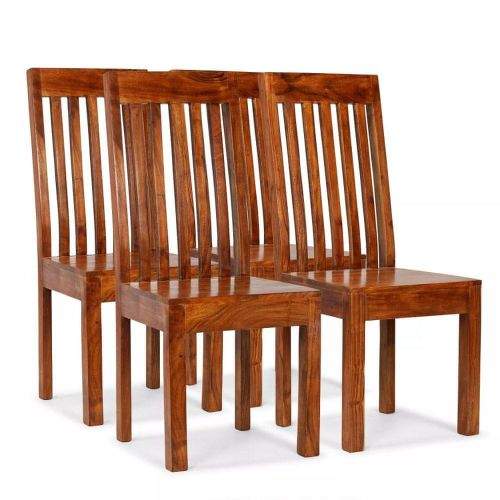 shumee Jídelní židle 4 ks masiv sheeshamový povrch moderní styl