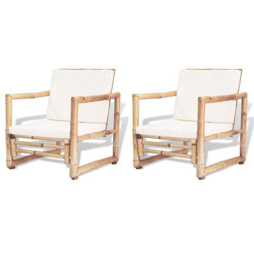 shumee Zahradní židle 2 ks s poduškami a polštáři bambus