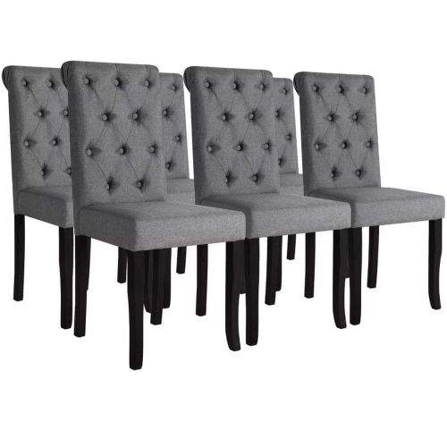 shumee Jídelní židle 6 ks tmavě šedé textil