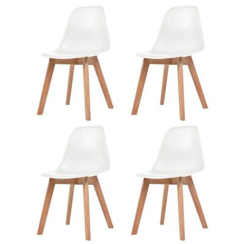 shumee Jídelní židle 4 ks bílé plast