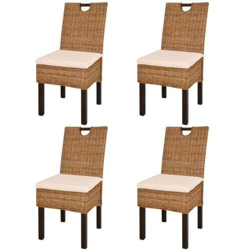 shumee Jídelní židle 4 ks ratan kubu a mangovníkové dřevo