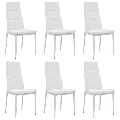 shumee Jídelní židle 6 ks bílé umělá kůže