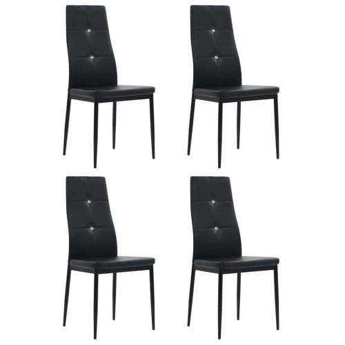 shumee Jídelní židle 4 ks černé umělá kůže