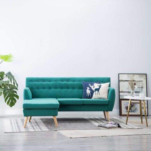 shumee Rohová sedačka textilní čalounění 171,5 x 138 x 81,5 cm zelená