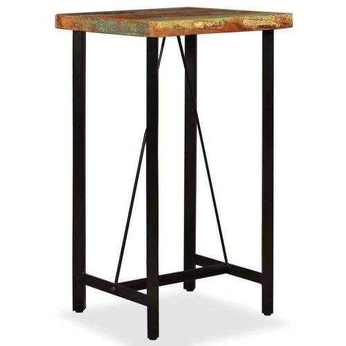 shumee Barový stůl z masivního recyklovaného dřeva 60 x 60 x 107 cm
