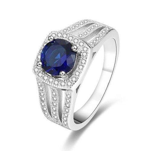 Beneto Stříbrný prsten s modrým krystalem AGG326 (Obvod 50 mm) stříbro 925/1000