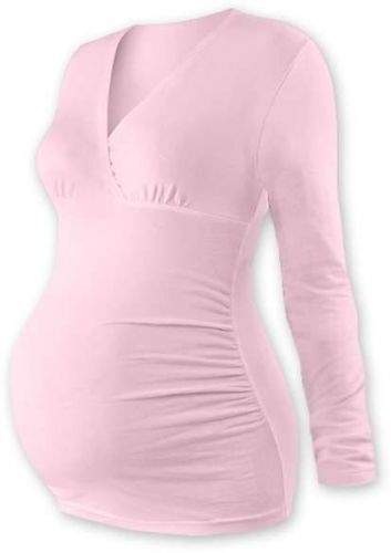 Jožánek Těhotenská tunika Barbora, dlouhý rukáv, světle růžová L/XL