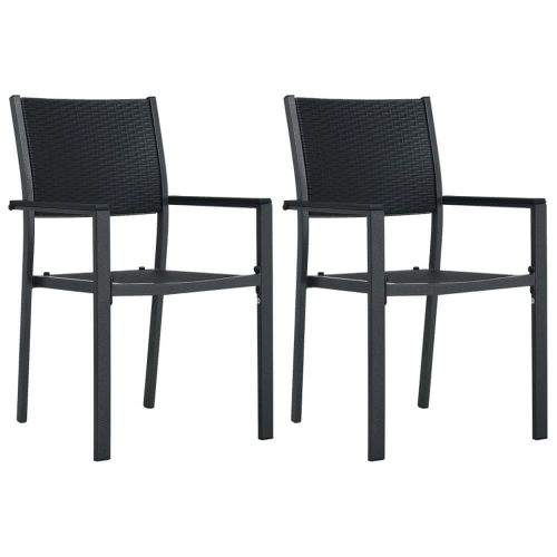shumee Zahradní židle 2 ks černé plast ratanový vzhled