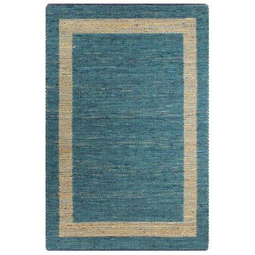 shumee Ručně vyráběný koberec juta modrý 120 x 180 cm