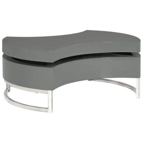 shumee Konferenční stolek nastavitelný šedý s vysokým leskem