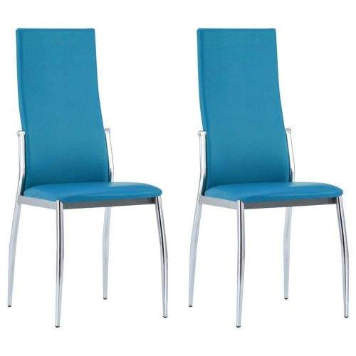 shumee Jídelní židle 2 ks modré umělá kůže