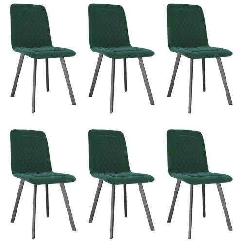 shumee Jídelní židle 6 ks zelené samet