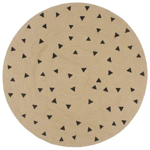 shumee Ručně vyrobený koberec z juty s trojúhelníkovým potiskem 150 cm