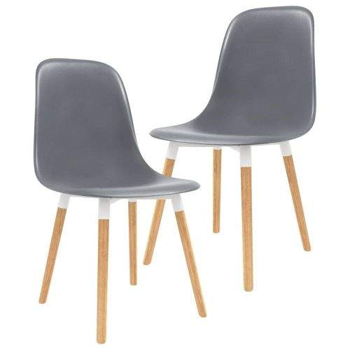 shumee Jídelní židle 2 ks šedé plast