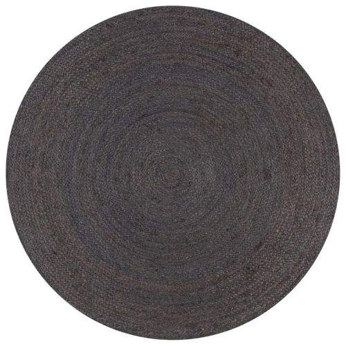 shumee Ručně vyrobený koberec z juty kulatý 120 cm tmavě šedý