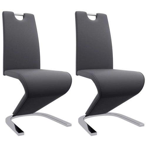 shumee Jídelní židle s cik-cak designem 2 ks šedé umělá kůže