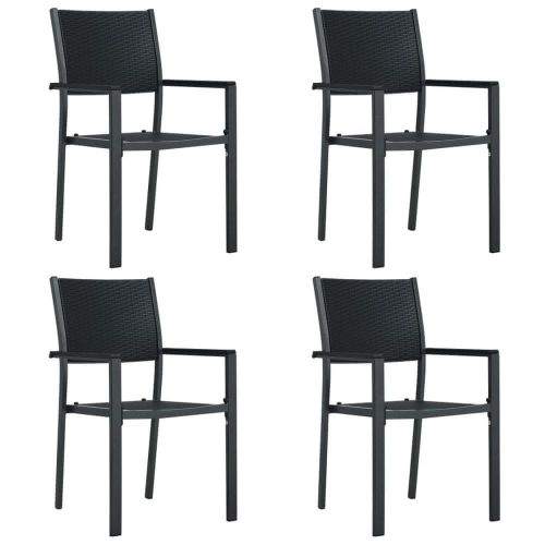 shumee Zahradní židle 4 ks černé plast ratanový vzhled
